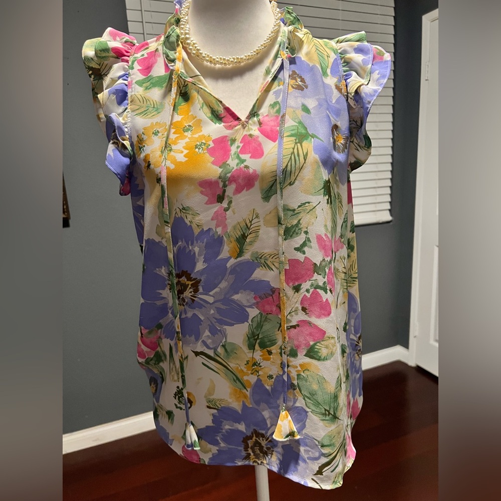 Pleione Multicolor Floral Blouse in EUC. Size S